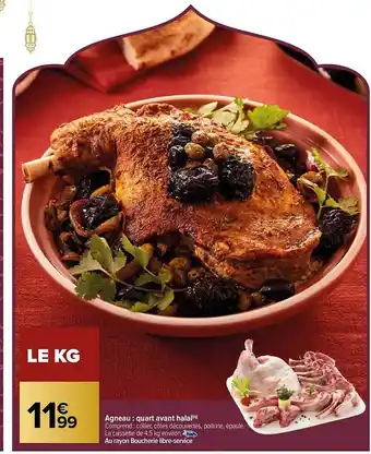 Carrefour Agneau : quart avant halal offre