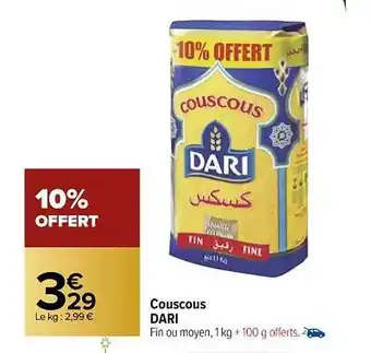 Carrefour Couscous dari offre