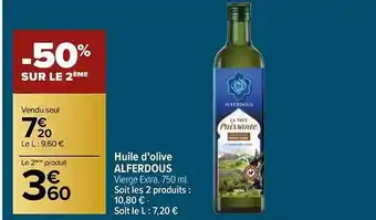 Carrefour Huile d'olive alferdous offre