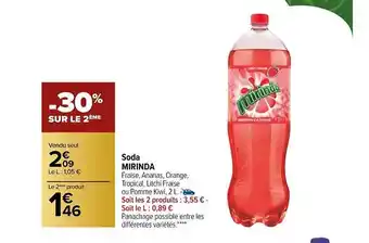 Carrefour Soda mirinda offre