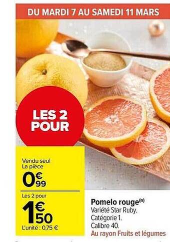 Carrefour Market Pomelo rouge offre