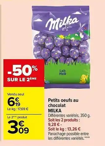Carrefour Market Petits œufs au chocolat milka offre