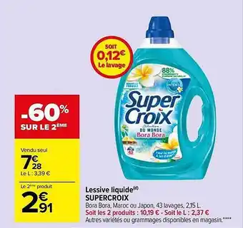 Carrefour Market Lessive liquide supercroix offre