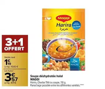Carrefour Soupe déshydratée halal maggi offre