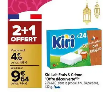 Carrefour Kiri lait frais & crème offre
