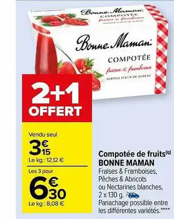 Carrefour Market Compotée de fruits bonne maman offre