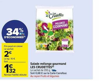 Carrefour Market Salade mélange gourmand les crudettes offre
