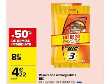 Carrefour Market Rasoirs non rechargeables bic offre