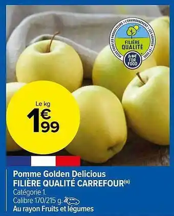 Carrefour Market Pomme golden délicious filière qualité carrefour offre