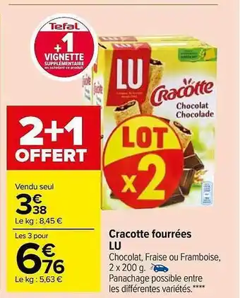 Carrefour Market Cracotte fourrées lu offre