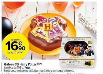 Carrefour Market Gâteau 3d harry potter offre