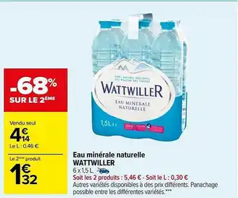 Carrefour Market Eau minérale naturelle wattwiller offre