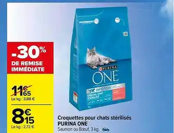 Carrefour Market Croquettes pour chats stérilisés purina one offre
