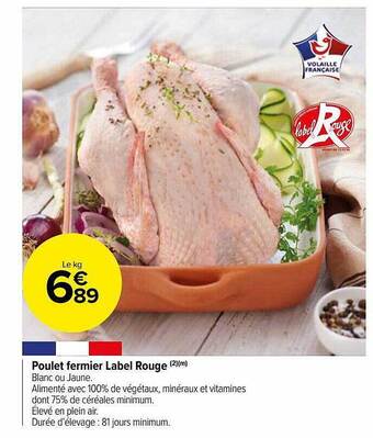 Carrefour Market Poulet fermier label rouge offre