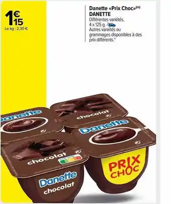Carrefour Market Danette «prix choc» danette offre