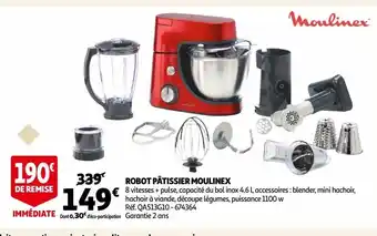 Auchan Robot pâtissier moulinex offre