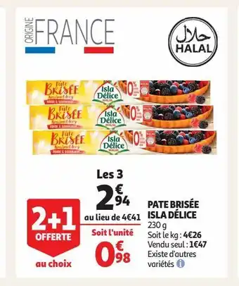 Auchan Supermarché Pate brisée isla délice offre