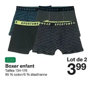 Zeeman Lot De 2 Boxer Enfant offre