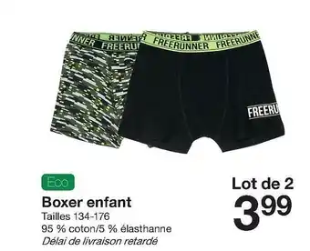 Zeeman Lot De 2 Boxer Enfant offre