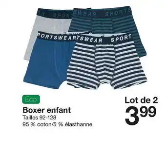 Zeeman Lot De 2 Boxer Enfant offre