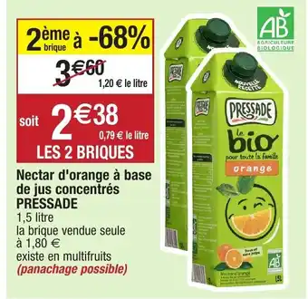 Migros Nectar d'orange à base de jus concentrés offre