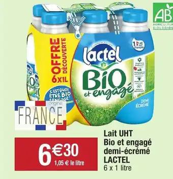 Migros Lait UHT Bio et engagé demi-écrémé offre