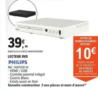 E.Leclerc Lecteur dvd philips offre