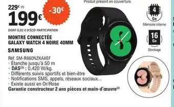 E.Leclerc Montre connectée galaxy watch 4 noire 40mm samsung offre