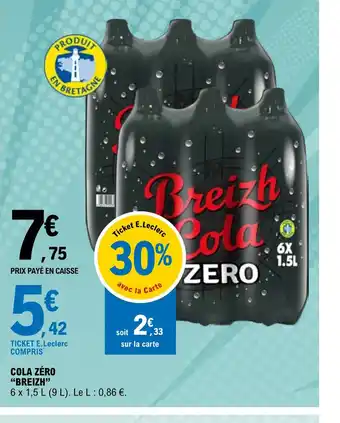 E.Leclerc Cola Zero Breizh offre