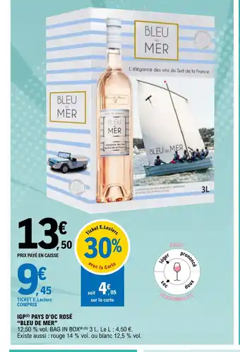 E.Leclerc IGP Pays d'Oc rose Bleu de Mer offre