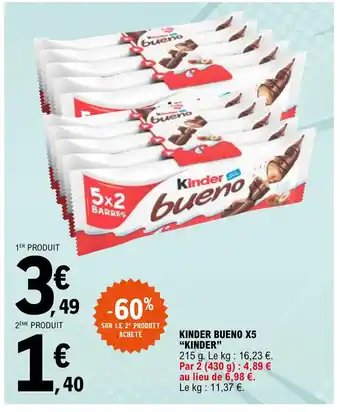 E.Leclerc Kinder bueno x5 kinder offre