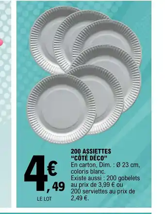 E.Leclerc 200 Assiettes coté Déco offre