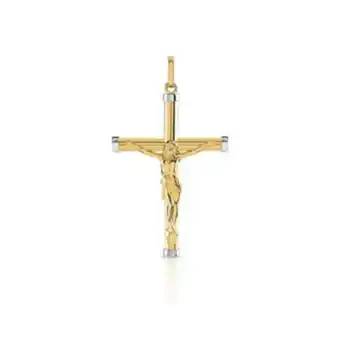 Pendentif croix or 750 2 tons