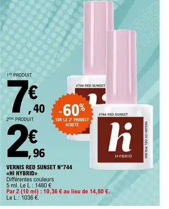 E.Leclerc Vernis Red Sunset N° 744 Hi Hybrid offre