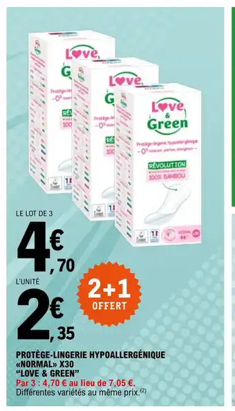 Protege-Lingerie Hypoallergénique normal x30 Love & Green