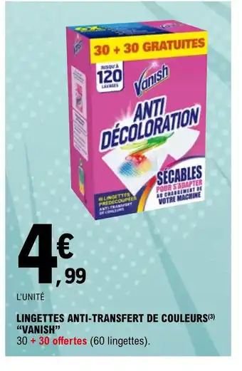E.Leclerc Lingettes anti-transfert de couleurs vanish offre