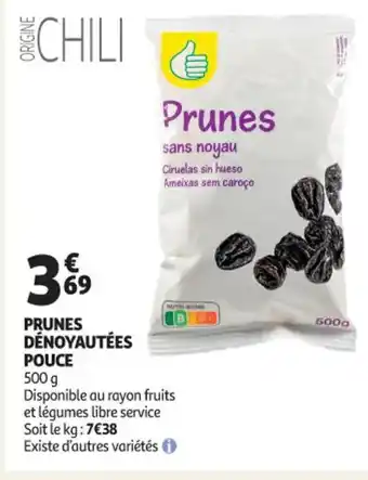 Auchan Prunes Dénoyautées Pouce offre