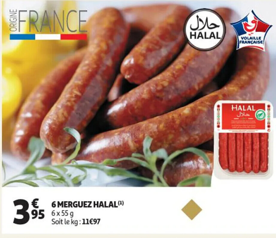 Promo 6 Merguez Halal chez Auchan