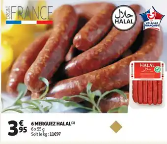 Auchan 6 Merguez Halal offre