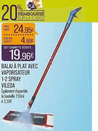 Match Balai à plat avec vaporisateur 12 spray vileda offre