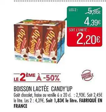 Match Boisson lactée candy'up offre