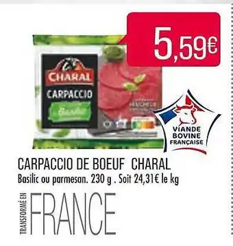 Match Carpaccio de bœuf charal offre