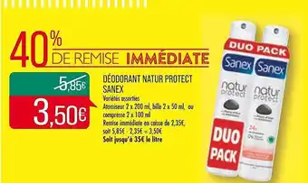 Match Déodorant nature protect sanex offre
