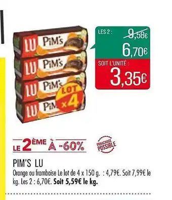 Match Pim's lu offre