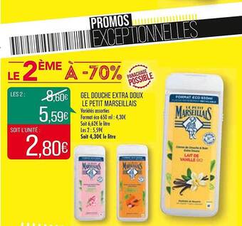 Match Gel douche extra doux le petit marseillais offre
