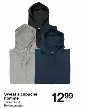 Zeeman Sweat à capuche homme offre