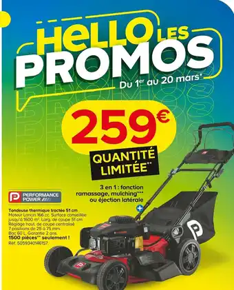 Tondeuse Thermique Tractée 51 cm