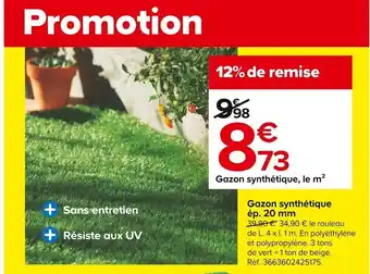 Castorama Gazon Synthétique ép.20mm offre
