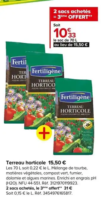 Castorama Terreau Horticole offre