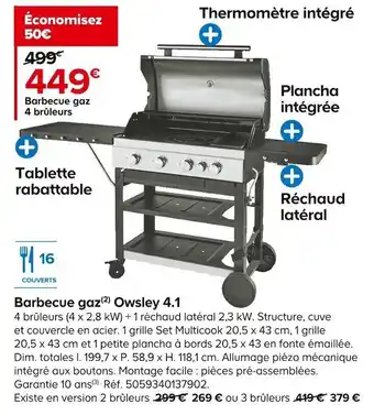 Castorama Barbecue Gaz Owsley 4.1 offre
